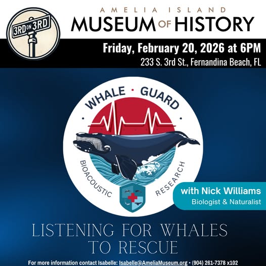 The Amelia Island Museum of History will host biologist and naturalist Nick Williams for its monthly 3rd on 3rd program Friday, Feb. 20, 2026, at 6 p.m. at 233 S. 3rd St., Fernandina Beach. Photo courtesy Amelia Island Musuem of History