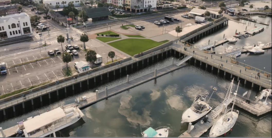 Revised walkway and marina plan aims to reduce timeline, costs A rendering presented by city staff that shows what the area could look like post-construction. Photo courtesy City of Fernandina Beach