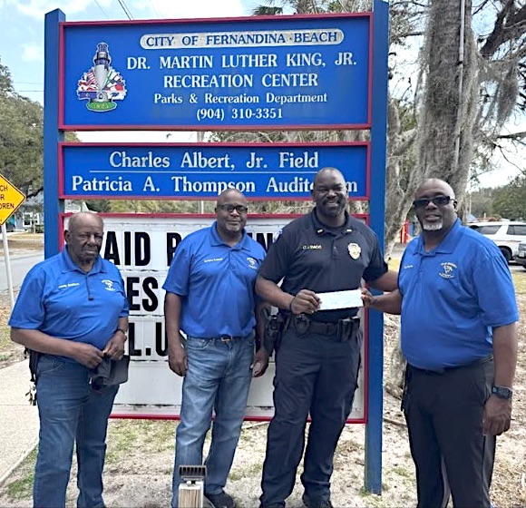 ESSA donates to beyond the badges The Elm Street Sportsman Association donated to the 2026 Beyond the Badges Charity Golf Scramble. Proceeds from the event benefit scholarships and the Fernandina Beach Police Foundation charities. Photo courtesy elm Street Sportsman Association