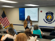 City of Fernandina Beach project updates, Aug. 14, 2026 City Manager Sarah Campbell leads Session 2 of the City of Fernandina Beach's Citizens' Academy at the Fernandina Beach Police Department. Photo courtesy of the City of Fernandina Beach