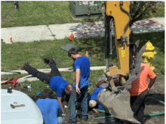 City of Fernandina Beach project updates, Aug. 28, 2026 Utilities staff has been working long, hot hours to ensure the Ash Street stormwater project is completed as soon as possible. Photo courtesy City of Fernandina Beach